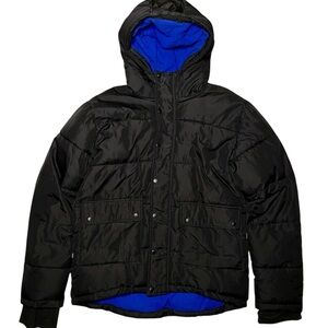 Puffer Jacket Boys Youth Size Large 14/16 Rain Jacket Fleece Lined Thumbholes